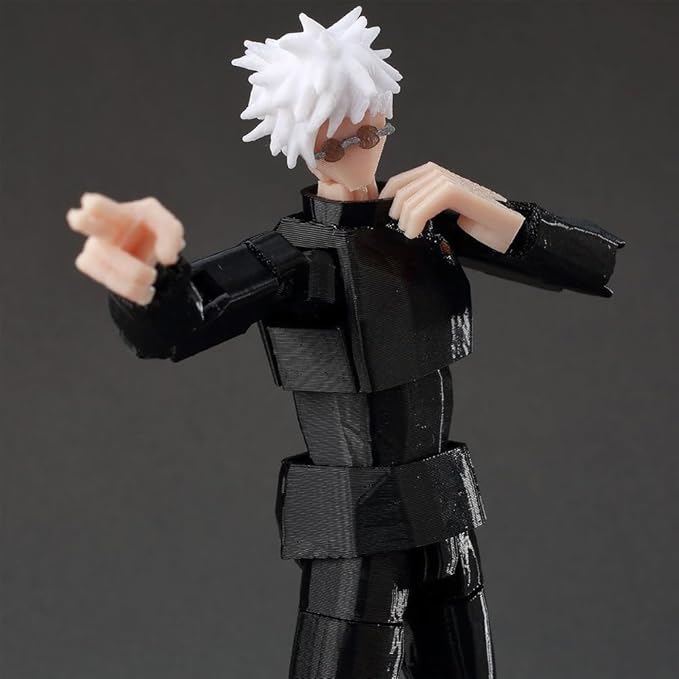 JJK Figure Gojos Action Figure Fushiguro Toji 3D Printed Figurine, Movable Joints Interchangeable Prats, Mini Anime JJK Statue Collectible