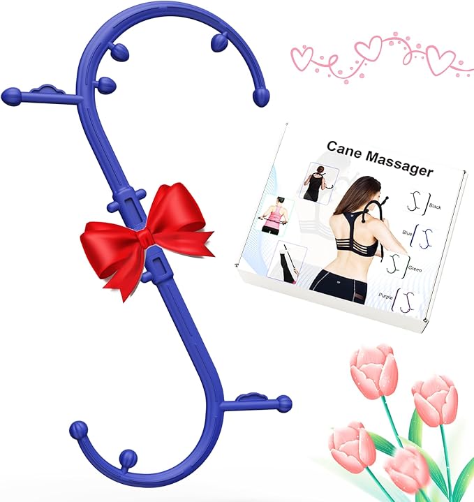 Back Massager for Pain Relief Deep Tissue - Trigger Point Cane,Massage Stick for Pain Relief,Muscle Release Tool Self Hook Cane for Women & Men(Blue)