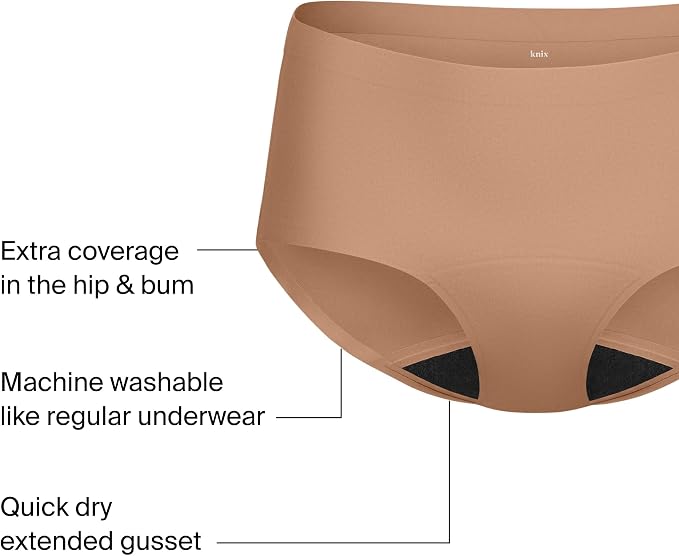 KNIX Women Leakproof Period Underwear Boyshort – Heavy Flow Protection, Absorbs 4–7 Super Tampons