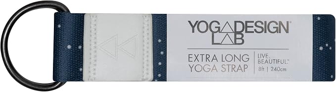 yogadesignlab | The Yoga Strap | Luxurious, Extra Long, Super Soft, Eco Printed | Studio Quality, Adjustable | Safely Stretch Further and Hold Longer | 8 ft Long