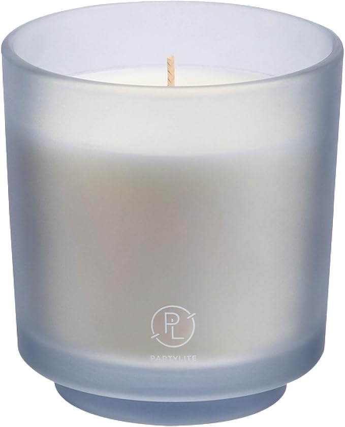 PartyLite Ocean Lavender Scent, Notes of Vanilla Sea Salt, Driftwood, Sea Moss, Patchouli & Eucalyptus, 10oz 1-Wick Aromatherapy Refillable Jar Candle, 50 Hour Burn Time, Sustainable Wax, Reusable Jar