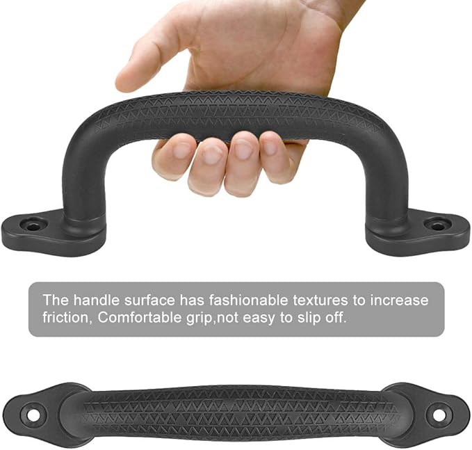 Dolibest Set of 8 Safety Playground Handles, Swing Set Kids Safety Hand Grips for Playset, Climbing Frame, Play House, Climbing Frame, Play House Handles (Black)