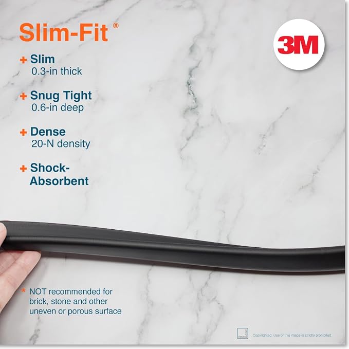 Roving Cove Slimfit Edge Protector for Baby Proofing (9ft Small Edge Only), Soft Rubber Foam Furniture Edge Bumper Guard, Desk Edge Cushion, 3M Adhesive, Onyx Black