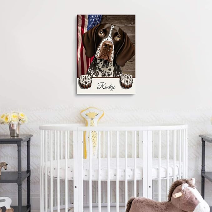 Custom Wooden Jigsaw Puzzles with Your Dog's Name on German Shorthaired Pointer Art Print - 300 500 1000PCS Puzzles Game and Home Wall Decor