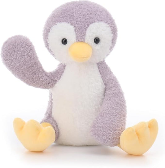 Apricot Lamb Purple Velvet Penguin Stuffed Animals for Kids, Soft Cute Plush Toys for Baby Girl and Boy, 8.7 Inches