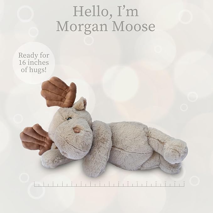 World's Softest Plush Morgan Moose, Lushee 16" Stuffed Animal for Baby, Toddler, Kids, Adults - Adorable Toy Made from Kid-Friendly, Quality Materials