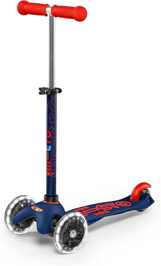Micro Kickboard Mini Deluxe LED Three-Wheeled Lean-to-Steer Swiss-Designed Micro Scooter