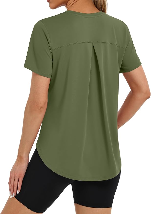 BKRIVE Workout Tops for Women UPF 50+ Quick Dry Shirts (S-3XL) | Ideal for Hiking, Yoga, Running, Gym workouts, Pilstes, Tennis & Travel. Lightweight, Breathable & Moisture wicking
