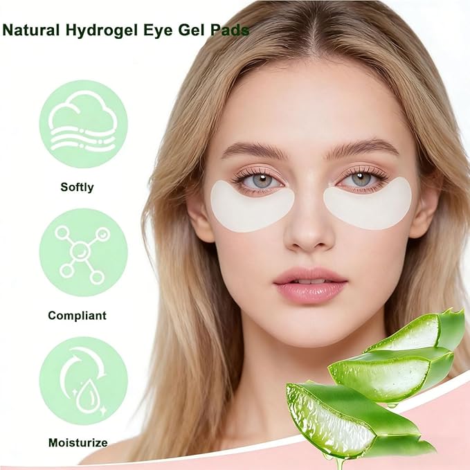 100 Pairs Professional Under Eye Pads Gel Lash Extensions, Premium Hydrogel Patch Gel Pad Beauty Makeup Tool for Under Eyes Eyelash Extension (Light Pink)
