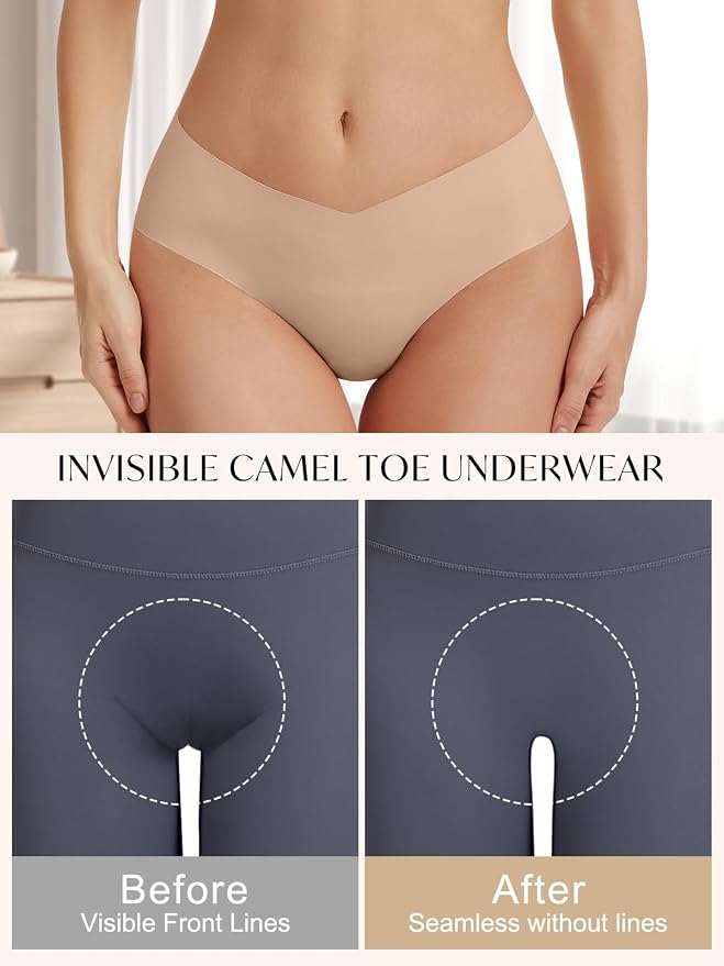 Camel Toe Underwear for Women Seamless Underwear No Show Camel Toe Concealer Invisible Workout Gym Yoga Panties