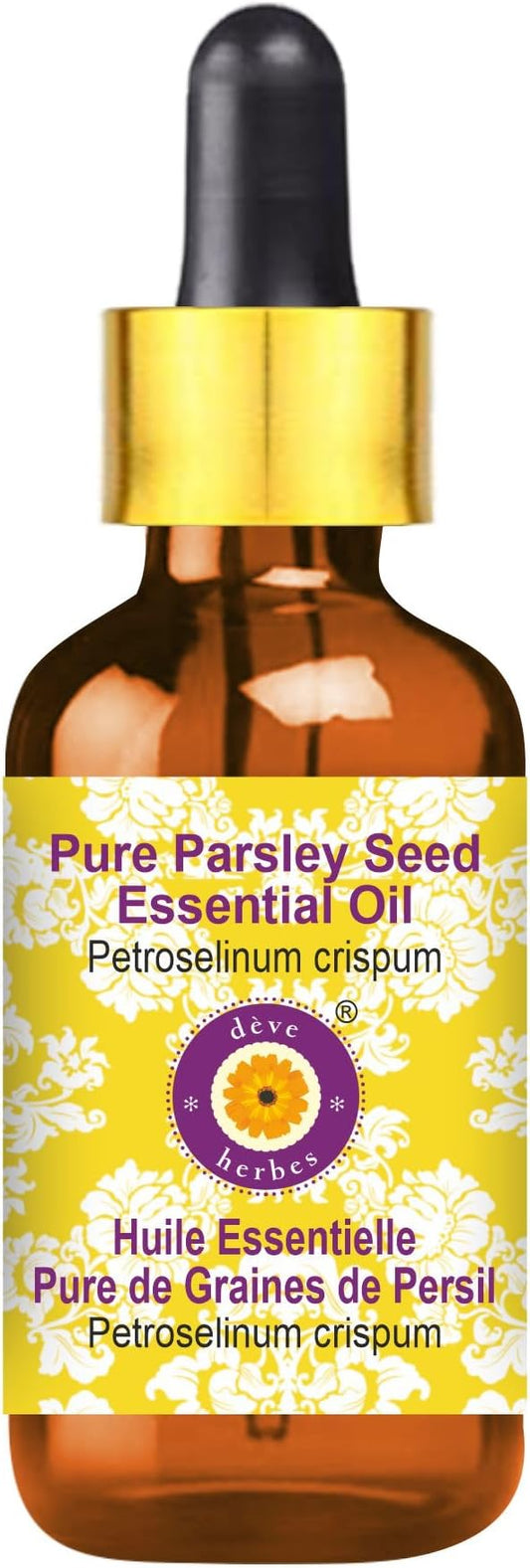 dève herbes Parsley Seed Essential Oil (Petroselinum crispum) with Glass Dropper | Pure | Non-Sticky | Non-Greasy | Lightweight | Men & Women | All Skin Types | Steam Distilled 100ml (3.38 oz)