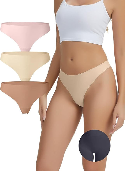 Seamless Camel Toe Thongs for Women Invisible Thong Panty Liners No Show Camel toe G-Strings Workout Underwear