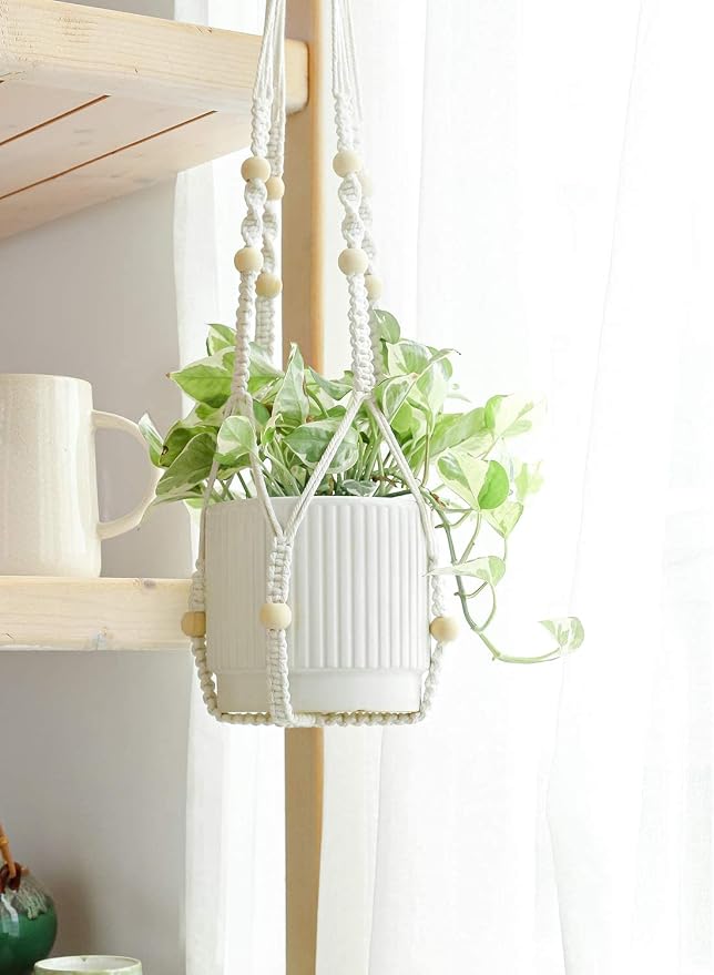 LE TAUCI Ceramic Pots for Plants, 8+6.7+5.5 Inch Plant Pots Indoor, Flower Pot with Drainage Holes, Medium Cylinder Planters for Indoor House Plants, Set of 3, White