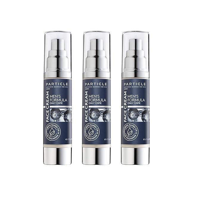 Particle 6 in 1 Face Cream for Men, Men’s Daily Hydrating Moisturizer with Vitamin C, Jojoba Oil, Vitamin E & Hyaluronic Acid, Skin Care Routine, Healthy Skin Support, 1.7 FL OZ, Pack of 3