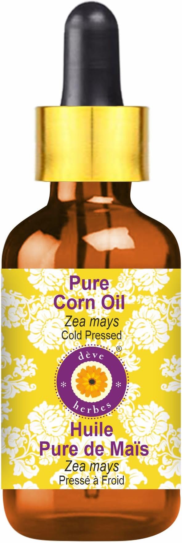 dève herbes Pure Corn Oil (Zea mays) with Glass Dropper Cold Pressed 30ml (1 oz)