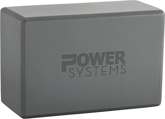 Power Systems Yoga Block | Commercial Grade Foam, Lightweight, Durable Ergonomic Support for Home and Studio Use | Yoga, Pilates, Meditation, Flexibility, and Balance with Textured Non-Slip Grip and Smooth Edges