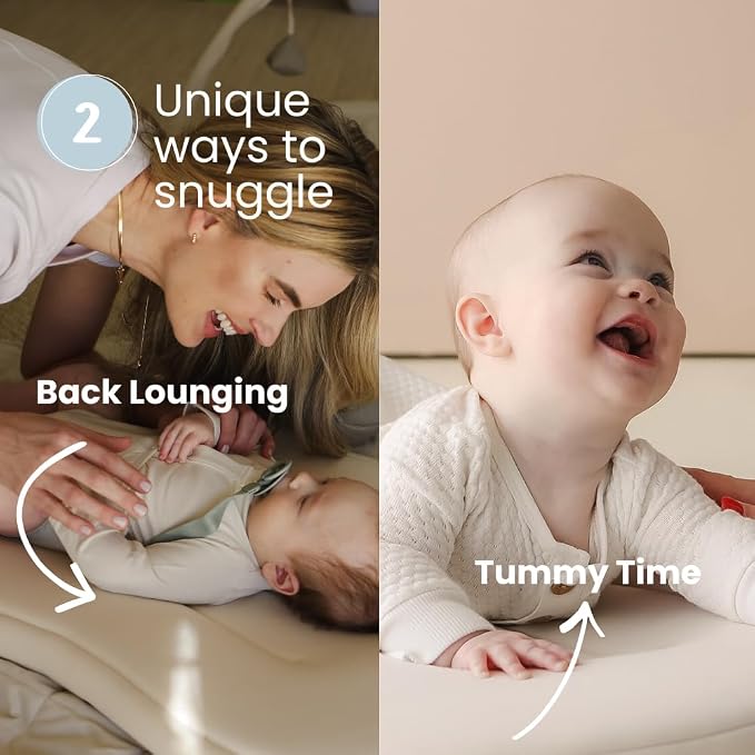 Snuggle Me® Baby Lounger Curve (0-6 Months) - Premium Organic Cotton with Foam Core, Machine-Washable Cover, Buttery-Soft & Breathable Infant Lounger with Travel Bag (30 in x 20 in x 1.9 in)