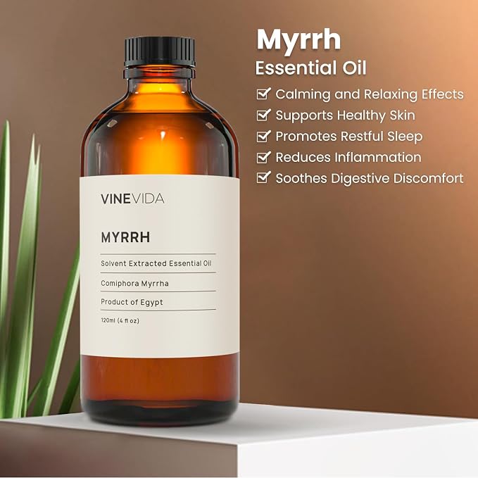 VINEVIDA Myrrh Essential Oil - Undiluted Myrrh Oil - Myrrh Candle Oil Scent - DIY Candle Scents for Candlemaking - Bulk Essential Oil for Soap Making