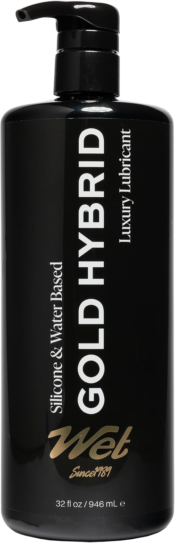 Wet Gold Hybrid Silicone and Water-Based Lubricant | Long-Lasting Performance, Premium Formula | Made Without Glycerin and Parabens | Lube for Men, Women & Couples, 32 fl oz
