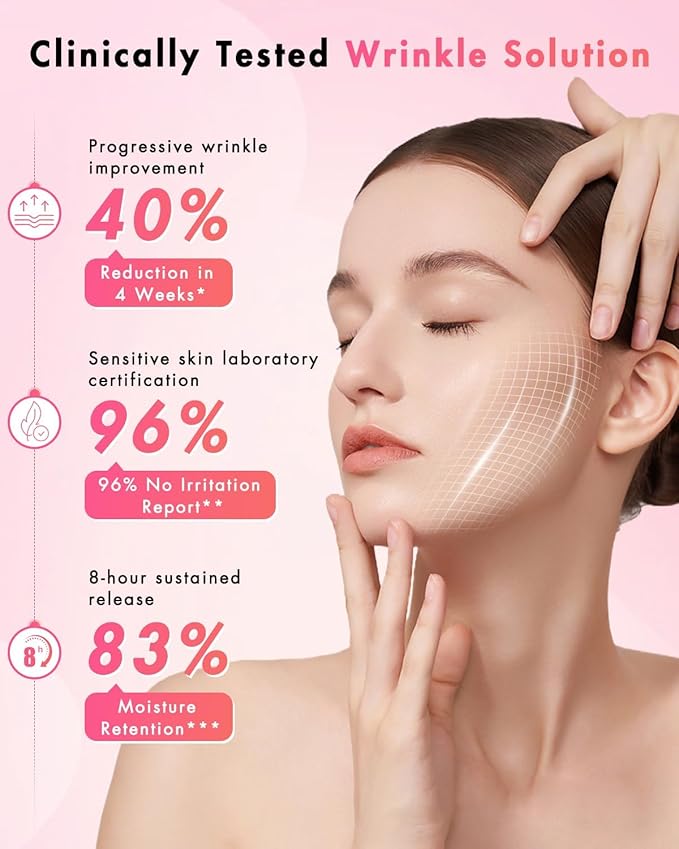 UKVOA Forehead Wrinkle Patches & Smile Line Patches, Overnight Facial Wrinkle Treatment with Hyaluronic Acid, Aloe, Collagen & Vitamin E to Lift Smile Lines for Women 72pcs