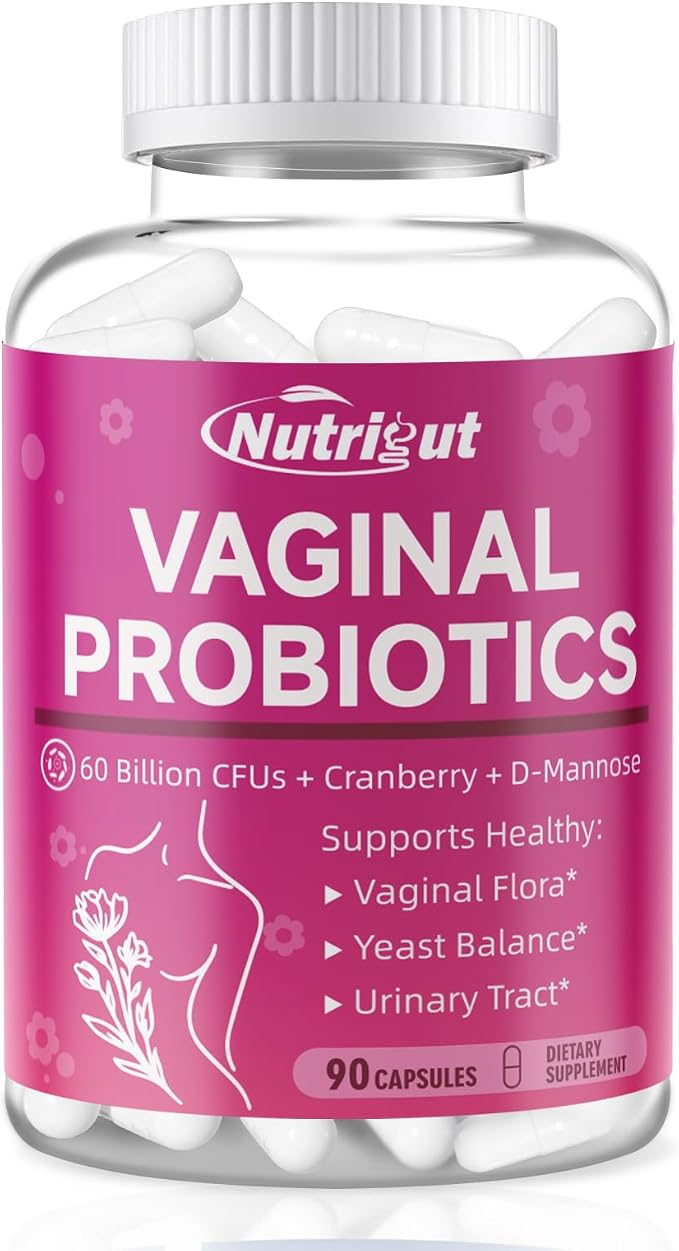 Vaginal Probiotics for Women, 60 Billion CFU, 90 Capsules | Supports Balanced Vaginal pH & Flora, Promotes Urinary Tract Comfort, Nourishes Gut & Digestive Health, Strengthens Immunity