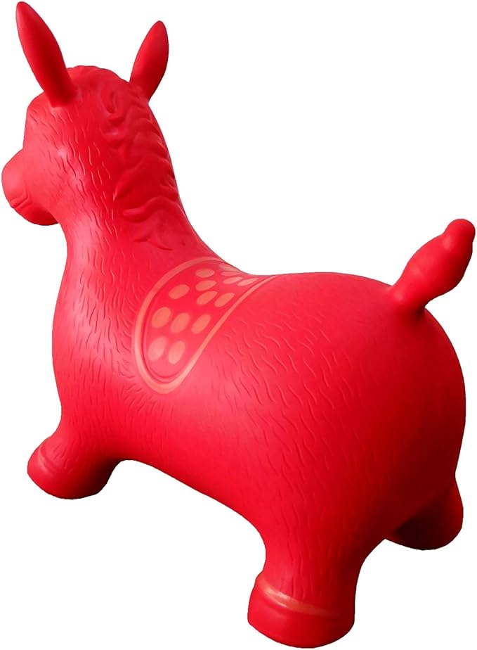 AppleRound Inflatable Ride-on Bouncy Animal Hopper – Horse, Cow or Unicorn – Kids Space Hopper Bouncer with Hand Pump – Jumping Toy for Indoor/Outdoor Play