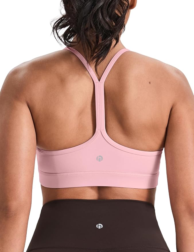HeyNuts to Freest Womens Y Back Sports Bra, Spaghetti Strap Racerback Low Impact Workout Yoga Tops Padded A-C Cups *Updated