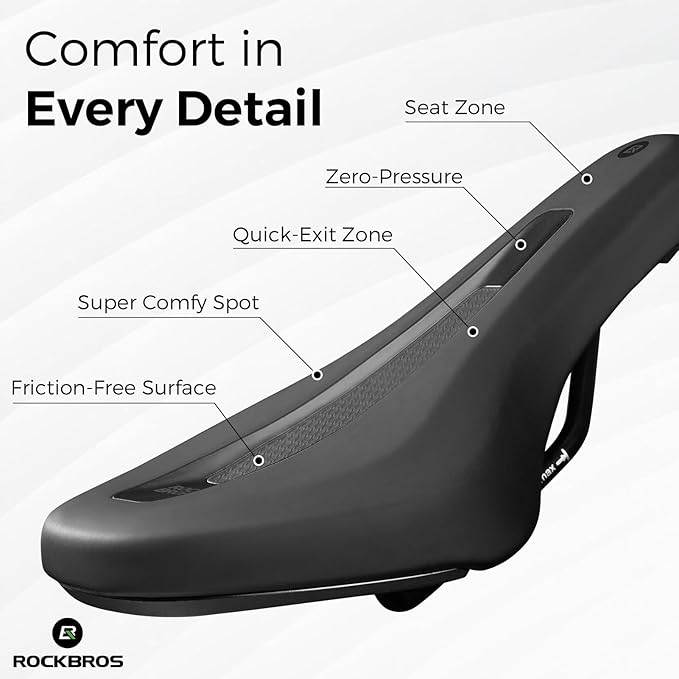 ROCKBROS Kids Bike Saddle Youth Replacement Bike Seat Kids Bicycle Seat with Ergonomic Design -3 Zone Concept - Waterproof, Enhance Young Little Riders Gifts for BMX, MTB & Road 16" to 24"
