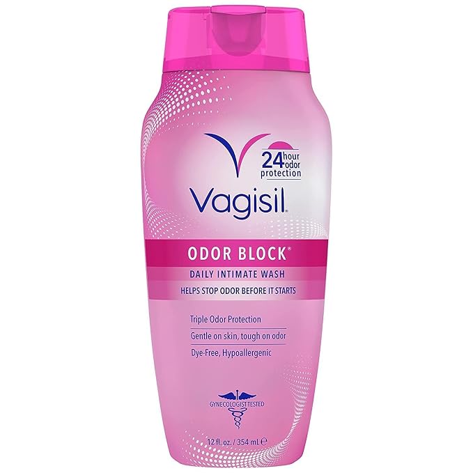 Vagisil Feminine Wash Bundle with Healthy Detox All Over Body Wash for Women, 12 Fl Oz and Odor Block Vaginal Wash, 12 oz