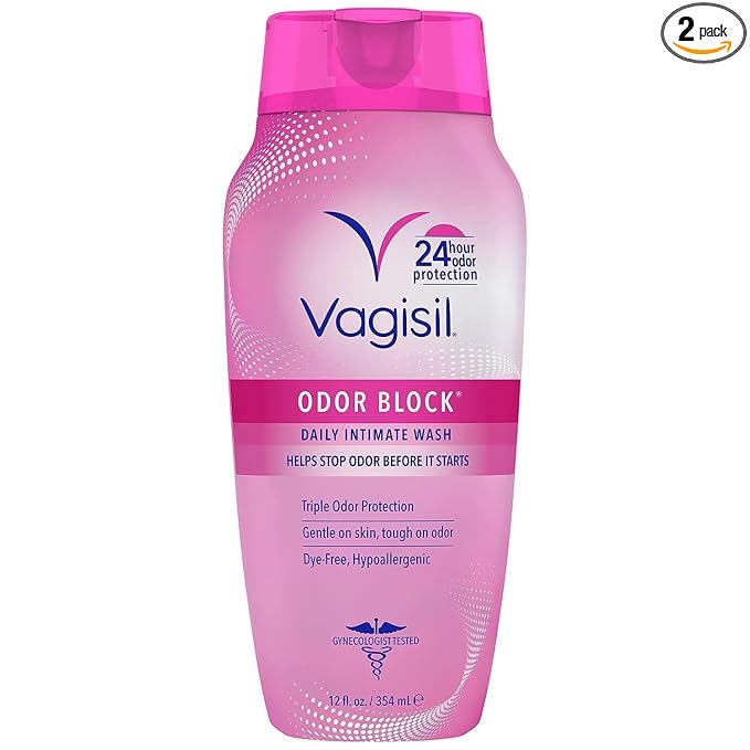 Vagisil Feminine Wash Bundle with Healthy Detox All Over Body Wash for Women, 12 Fl Oz and Odor Block Vaginal Wash, 12 oz
