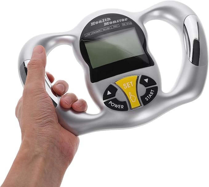 VICASKY Handheld Body Fat Tester with LCD Screen, Bmi Scale Body Composition Device for Portable Digital Fat Measurement and Health Monitoring in Home Fitness Use