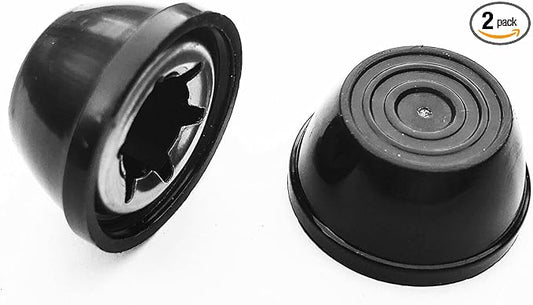 Hub Caps for Bike/TRIKES Compatible with Popular Red Wagon Brand - fits 3/8 Axle Diameter (Black)