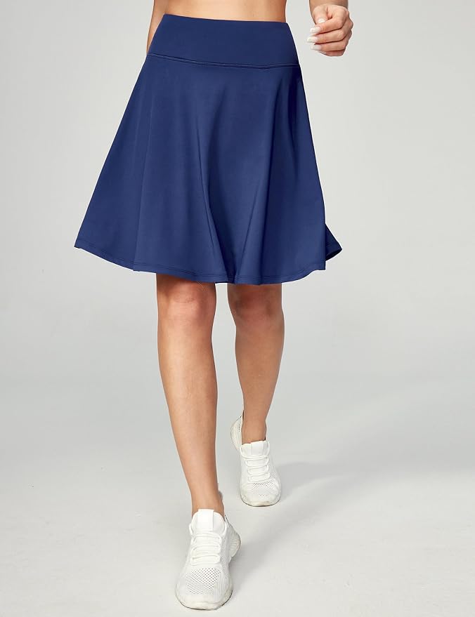 IUGA 20" Knee Length Skorts Skirts for Women with Pockets Tennis Skirt High Waisted Golf Skirts for Women Casual Athletic