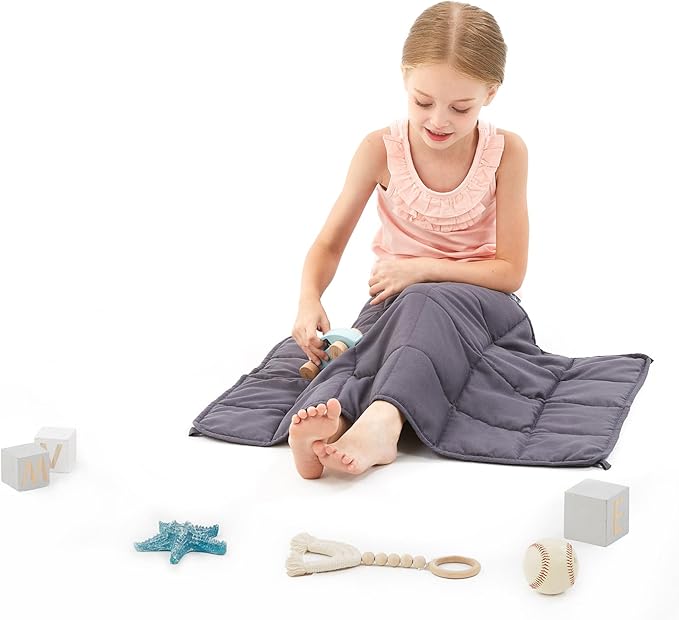 Weighted Blanket - 2 lbs Grey Heavy Blanket, 20"x30", Small Size Breathable Lap Blanket