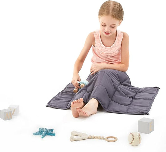 Weighted Blanket - 2 lbs Grey Heavy Blanket, 20"x30", Small Size Breathable Lap Blanket