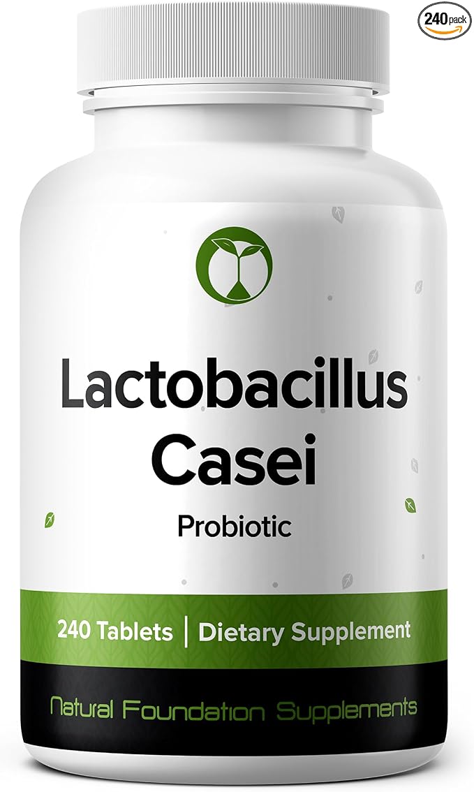 Lactobacillus Casei Probiotic 240 Tablets (4 Month Supply) - 3 Billion CFU - Studied Strain LC89 - Digestive Health & Bowel Support - GMP Certified (240, Lactobacillus Casei)