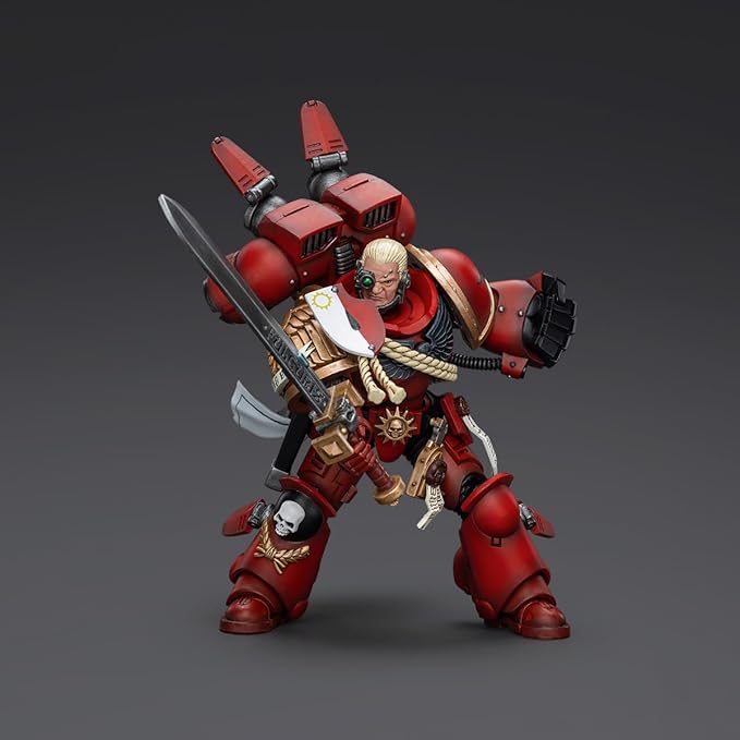 JOYTOY1/18 Action Figure Warhammer 40,000 Blood Angels Captain with Jump Pack Collection Model Birthday Gift