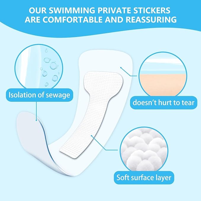 Waterproof Pads for Swimming | Swimming Private Stickers for Women | Skin-Friendly Private Area Protection | Dirt Prevention for Swimming & Daily Activities | 7-Pack（5.9 * 16.5in）