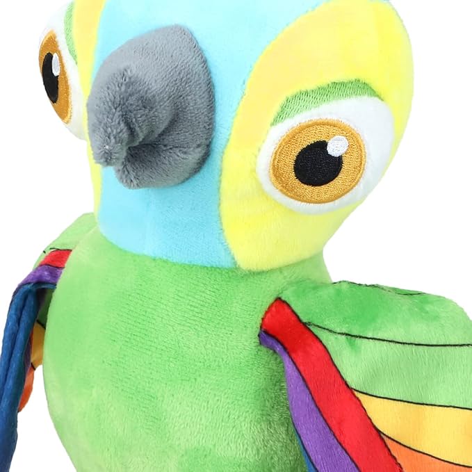 La Granja De Zenon - 20CM Interactive Parrot Pepe - Musical Plush - Repeat, Walk and Play Songs - El Reino Infantil