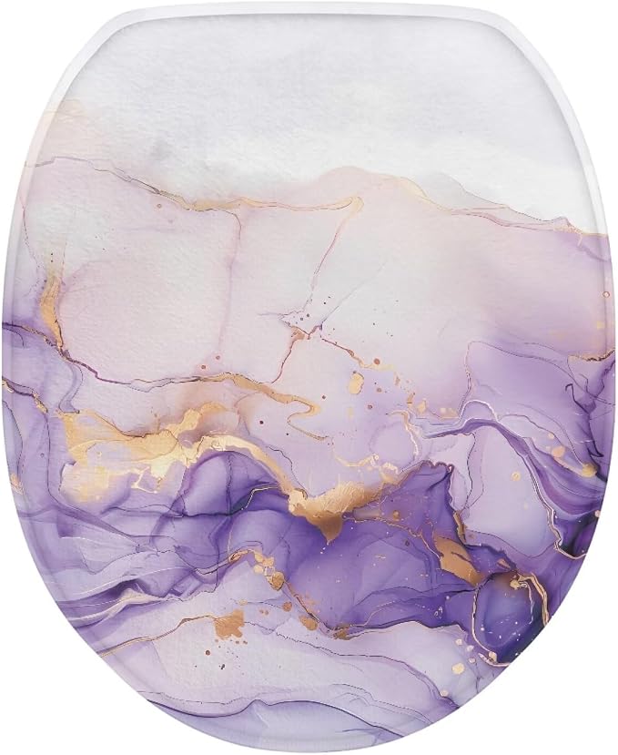 Yellow Butterfly Toilet Lid Cover, Suitable for Most Round, Elongated and Oblong Toilet Seats, Bathroom Decorative Flannel Soft Toilet Lid Cover