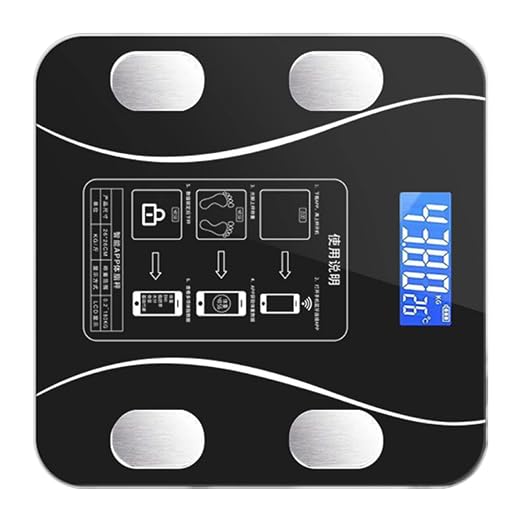 Smart Electric Body Fat Scale - LCD Display Rechargeable Weighing Machine with Tempered Glass, Home Bathroom Scale
