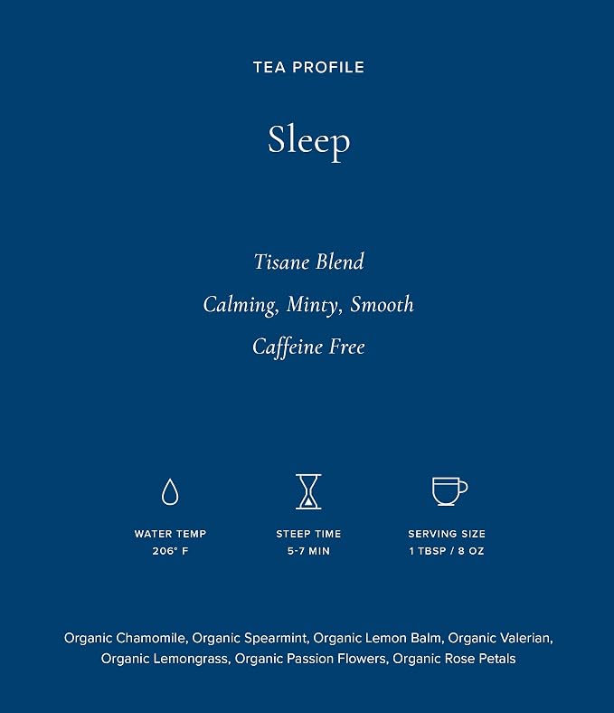 Art of Tea Sleep Tea Bags 50 Count, Caffeine Free Herbal Bedtime Tea with Chamomile, Lavender & Valerian Root, Premium Pyramid Sachets