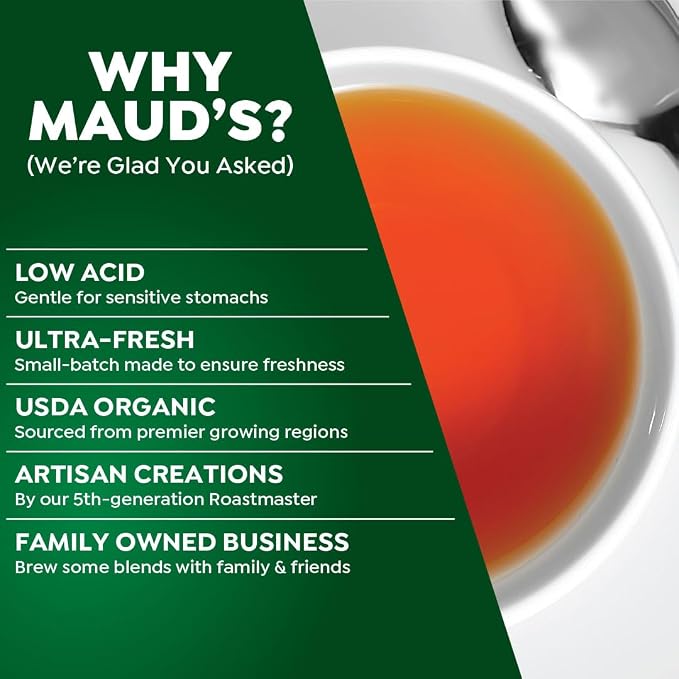 Maud's Organic Peppermint Tea Pods, 48 ct, Single Serve Pods – 100% Gourmet Blended Tea Leaves, Compatible with Keurig K Cups Maker