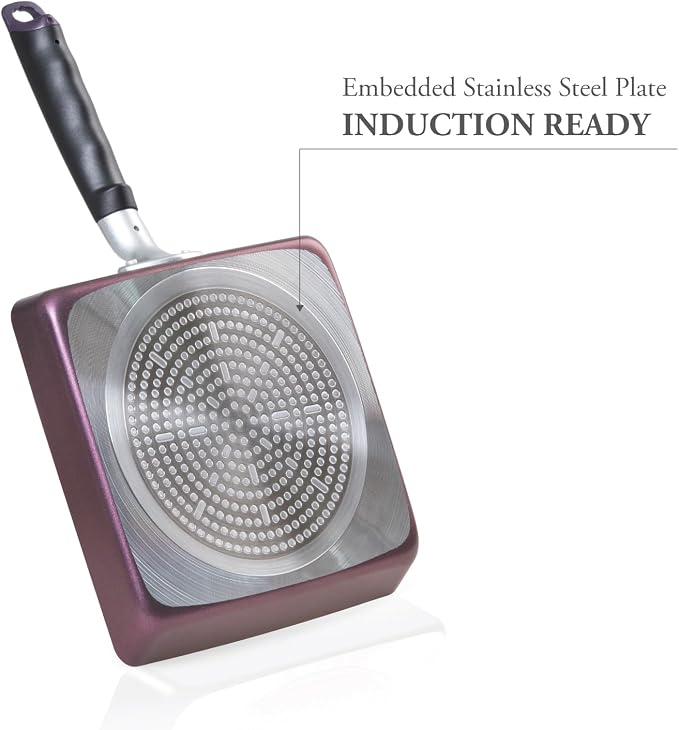 TECHEF - Tamagoyaki Japanese Omelette Pan/Egg Pan, Made in Korea (Purple) (Large)