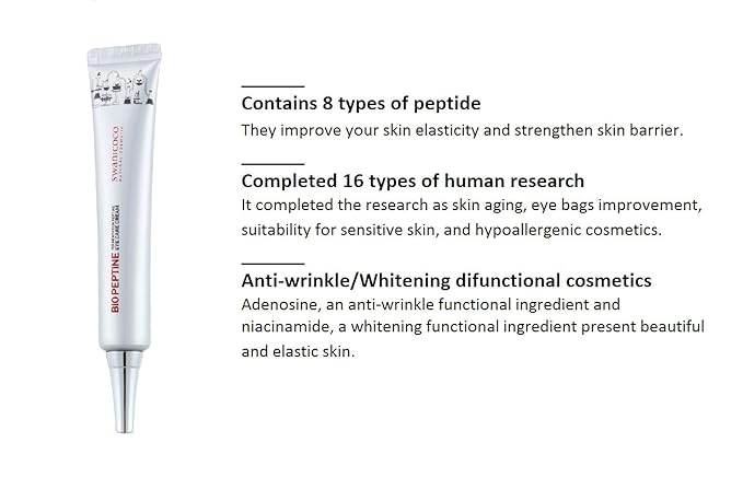 SWANICOCO Fermentation Peptine Eye Care Cream Under Eye Cream with 8 Peptides and Niacinamide, Anti Aging Eye Cream for Wrinkles & Crows Feet Korean Skincare 45ml 1.52 Fl Oz