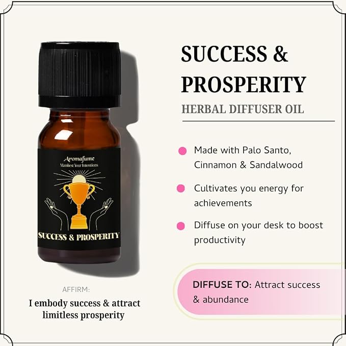 Bring Positivity, Success & Prosperity, & New Beginnings Oils | 3 x 10ml | Ideal for Fresh Starts, Inviting Positive Change etc| Manifestation & Mindfulness