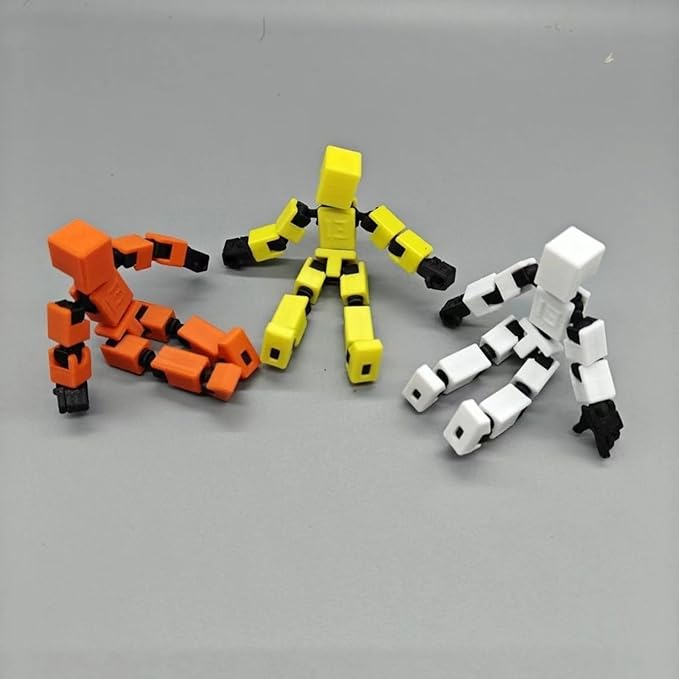 Mini 13 Action Figure, 3D Printed Fully Articulated Robot, Dummy 13, Easy 13, Stop Motion Animation Gift (3 Pack - A)