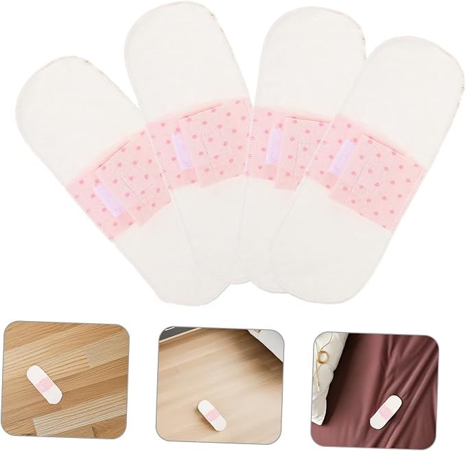 FRCOLOR 5pcs Reusable Washable Cotton Menstrual Pads Lightweight Absorbent Panty Liners for Postpartum and Daily Use Soft Breathable Skin-Friendly Fabric