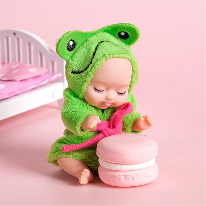 6 Pcs 4.3 Inch Mini Baby Dolls Set with Cute Small Baby Doll Clothes, Child-Safe Role Play Toys for Toddlers Girls Boys Kids 3+ Christmas Birthday Gift Sets