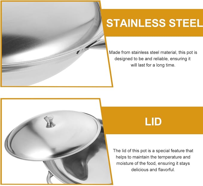 Stainless Steel Pans Noodle Pot Cooking Pot for Cooking -spill Bar Cauldron